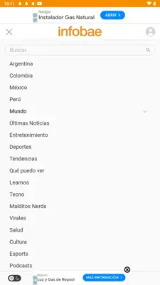 Infobae android App screenshot 1